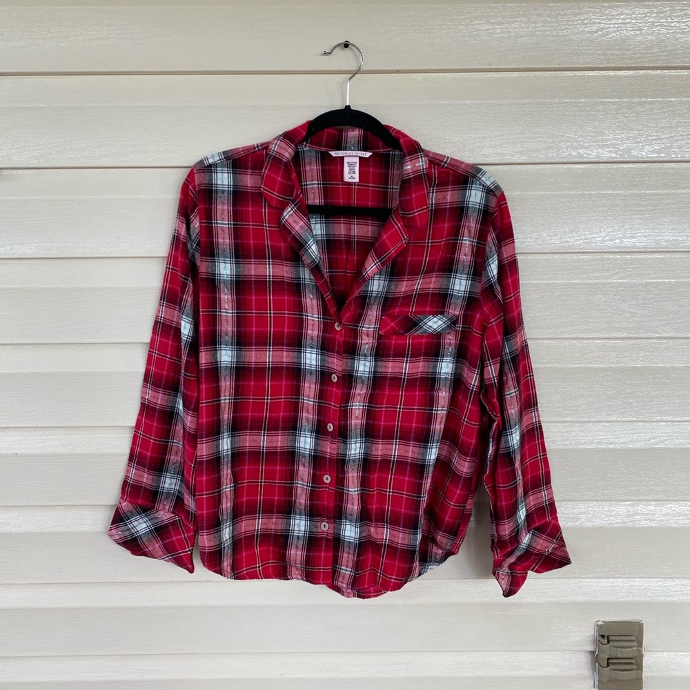 Victoria’s Secret Plaid Pajama Top Size M